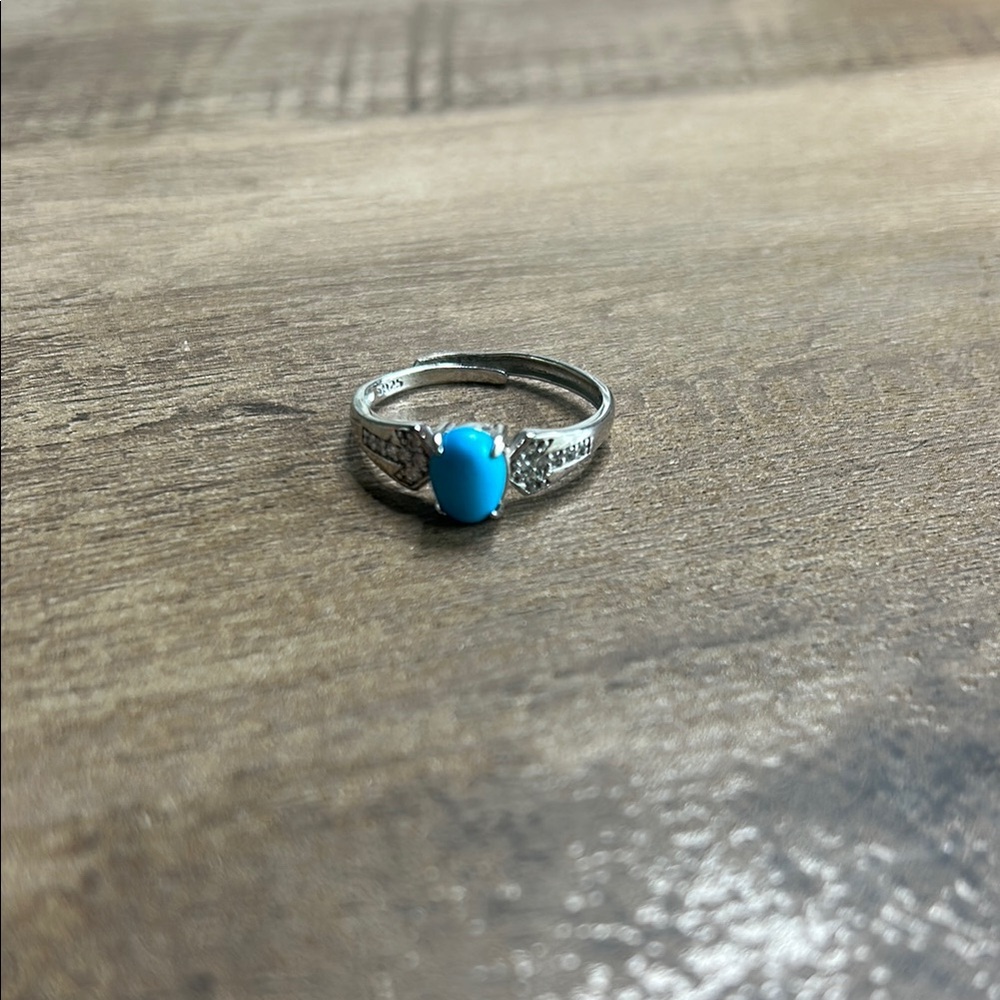 Silver Ring with Blue Stone